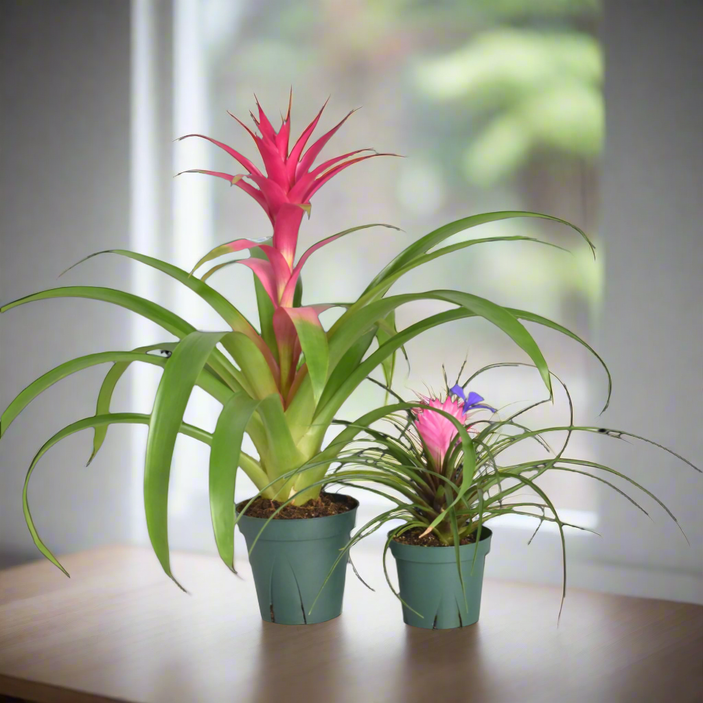 Rosa Zimmerpflanzen-Bundle – Guzmania & Tillandsia